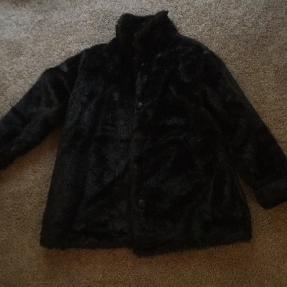 BEAUTIFUL CHOCOLATE BROWN FAUX MINK COAT - Picture 3 of 4